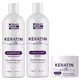 FÖR GLÄNSANDE HÅR! KERATIN SILK Intensiv reparation Kit: schampo, balsam, mask