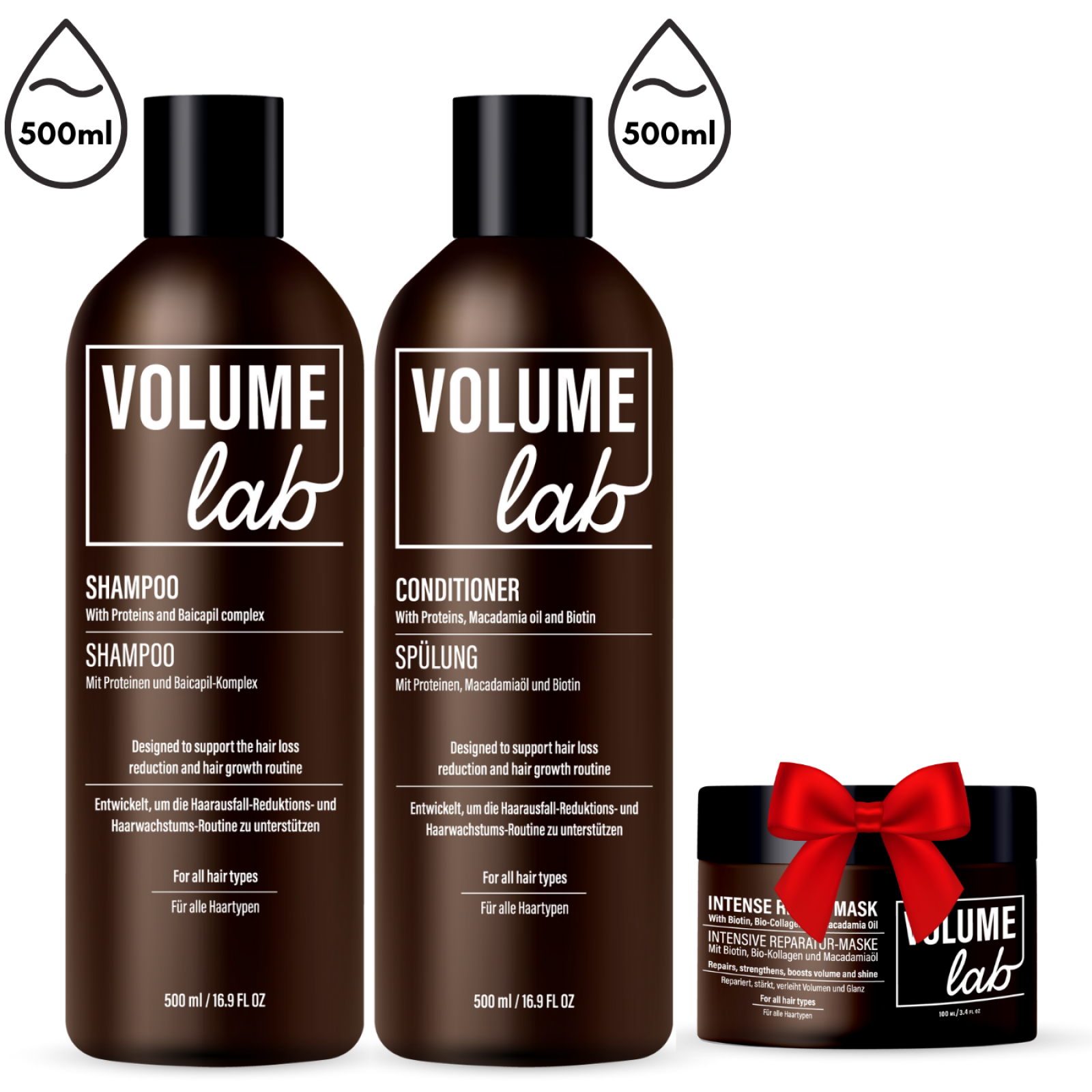 Volume Lab MAX set: Shampoo (500ml) och Conditioner (500 ml) + PRESENT + GÅVA (Hårinpackning)! Volume Lab MAX set: Shampoo (500ml) och Conditioner (500 ml) + PRESENT + GÅVA (Hårinpackning)!